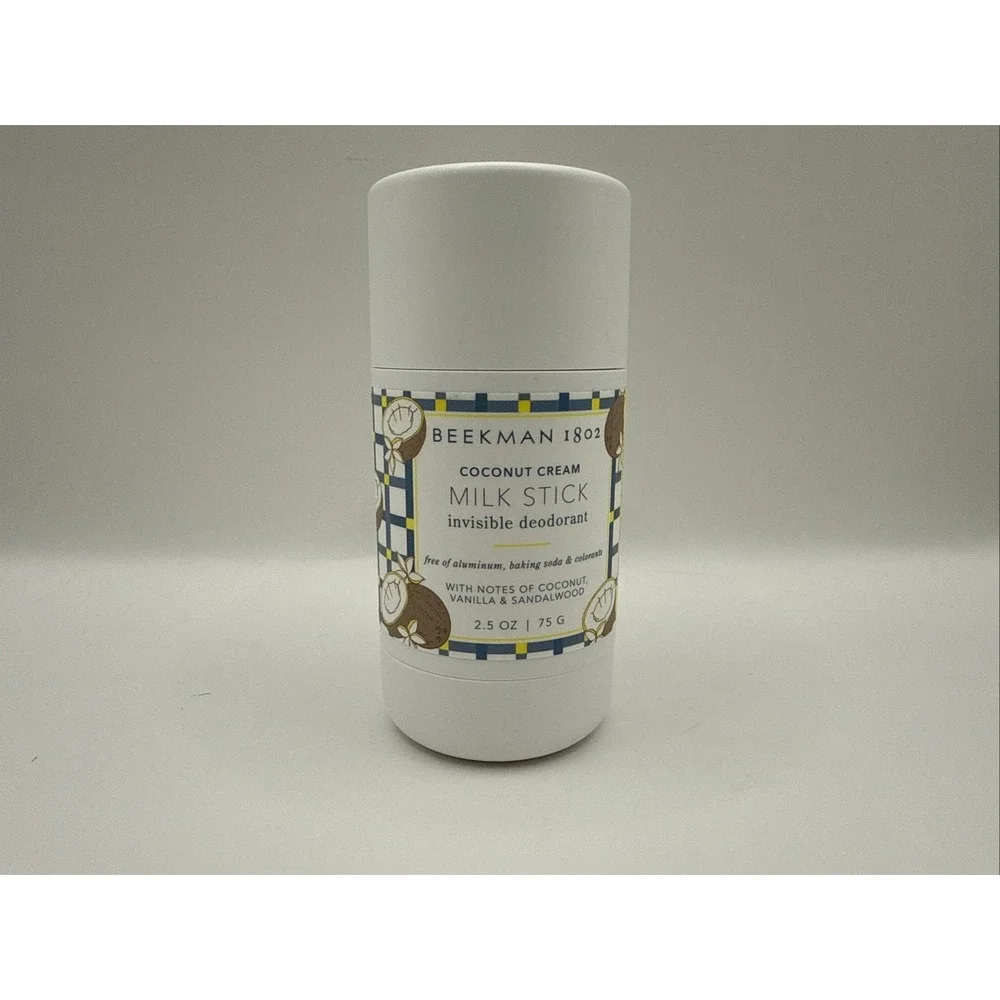 BEEKMAN 1802 ~ COCONUT CREAM‎ MILK STICK INVISIBLE DEODORANT ~ 2.5 OZ